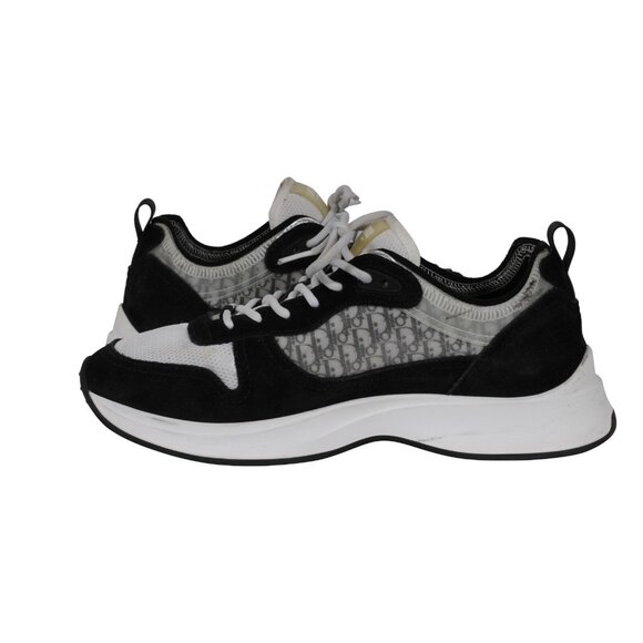 Dior Mens B25 Oblique Runner Sneakers  US 9 EU 42 Black White Low Top Mesh Suede - Picture 9 of 11